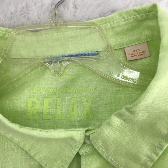 Tommy Bahama Men’s Relax 100% Linen Button-Down Shirt Light Green Size 4XT - Picture 5 of 9